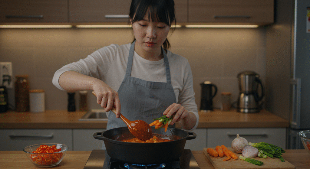cooking Tteokbokk